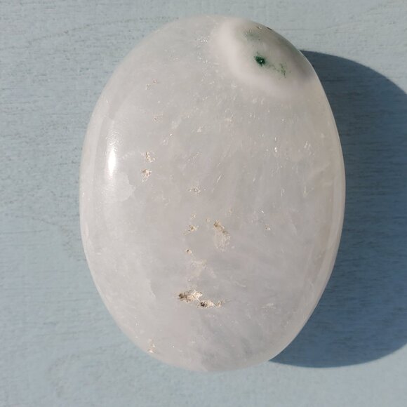 Moss Agate Palm Pillow Stone (S1) - Picture 2 of 3